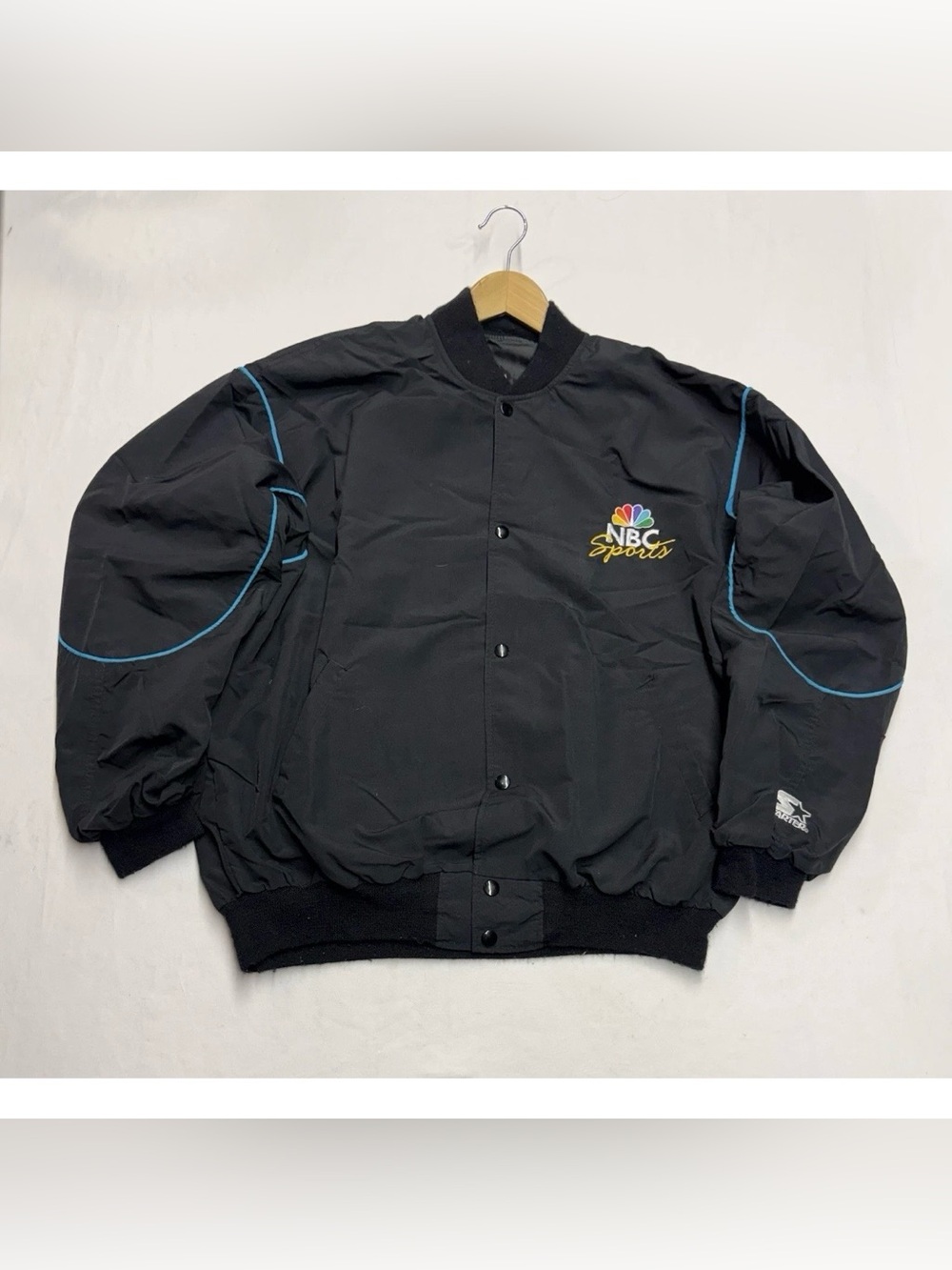 Vintage Starter bomber jacket NBC Sports  Snap Buttons Mens size XL Made In USA